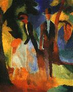 August Macke People by a Blue Lake oil painting reproduction